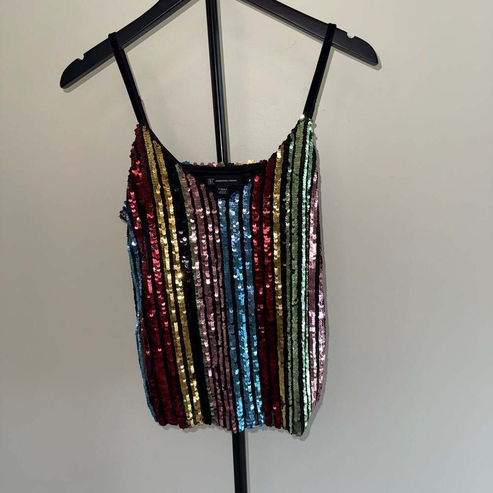 Inc International Concepts Sequin Stripe Camisole -XS